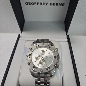 Geoffrey Beene Silver Chronograph Watch